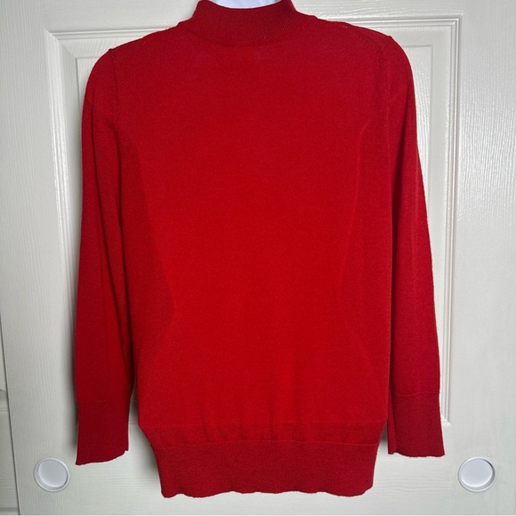 Anthropologie Moth Small Pullover Wool Blend Sweater Top Lightweight Soft Red - Picture 2 of 14